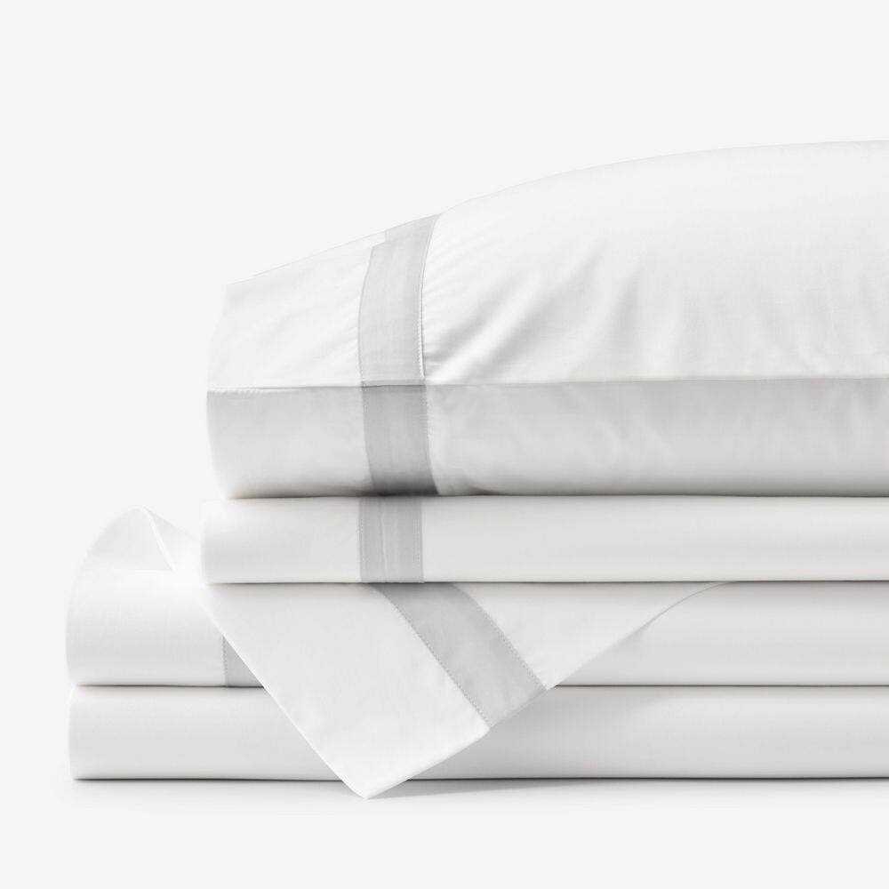 Legends Hotel Supima Contrast Border Percale Pearl Gray Full Sheet Set price history on PriceWatchPro