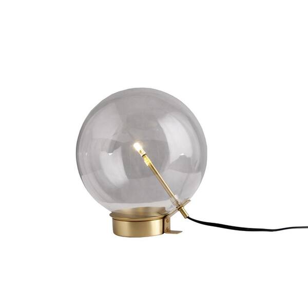 HomeRoots 11 in. Brass Metal Globe Table Lamp
