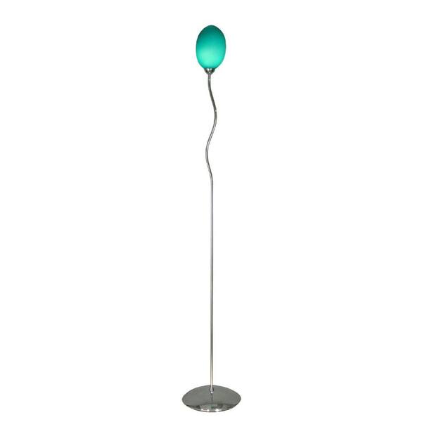 Dale Tiffany Green Egg 1-Light Polished Chrome Accent Floor Lamp
