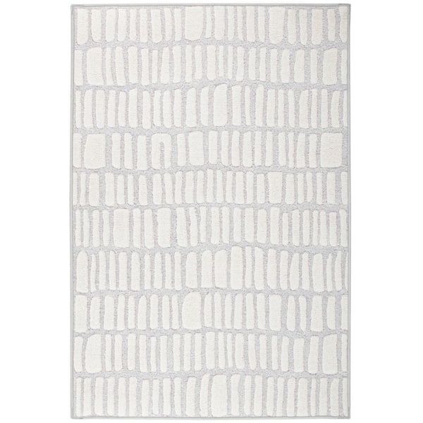 DASH & ALBERT Roark Machine Washable Ivory 3 ft. x 5 ft. Indoor Area Rug