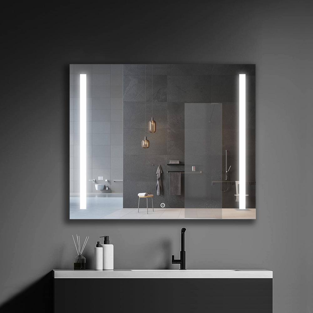 Side-Lighted LED Bathroom Vanity Mirror: 30 x 30 - Square – Mirrors &  Marble