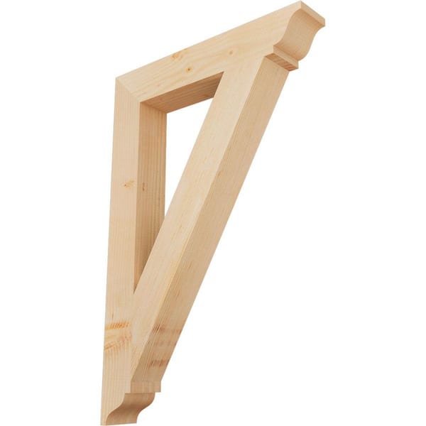 Ekena Millwork 3-1/2 in. x 36 in. x 24 in. Douglas Fir Traditional Smooth Bracket