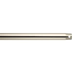 Independence 24 in. Polished Nickel Dual Threaded Ceiling Fan Extension Downrod