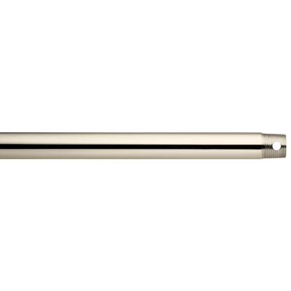KICHLER Independence 24 in. Polished Nickel Dual Threaded Ceiling Fan Extension Downrod