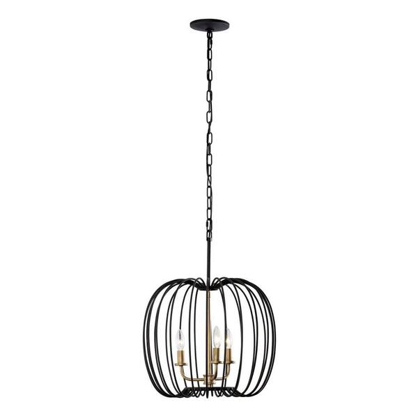 Varaluz Nico 3Light Carbon/Havana Gold Standard Pendant Light 375P03CBHG The Home Depot