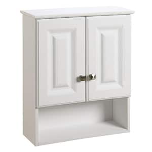 Wyndham 22 in. W x 26 in. H x 8 in. D Bathroom Storage Wall Cabinet with Shelf in White Semi-Gloss