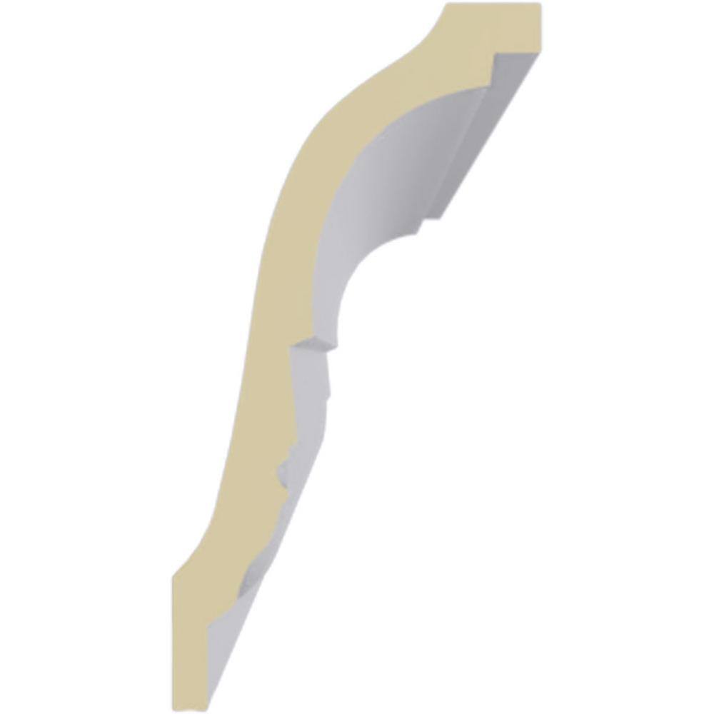 Primed White Polyurethane Egg & Dart Crown Moulding Sample, 12" Length