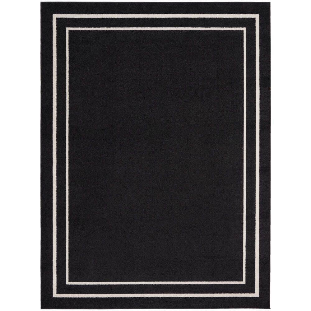 Black Ivory 10' x 14' Solid Synthetic Indoor/Outdoor Rug