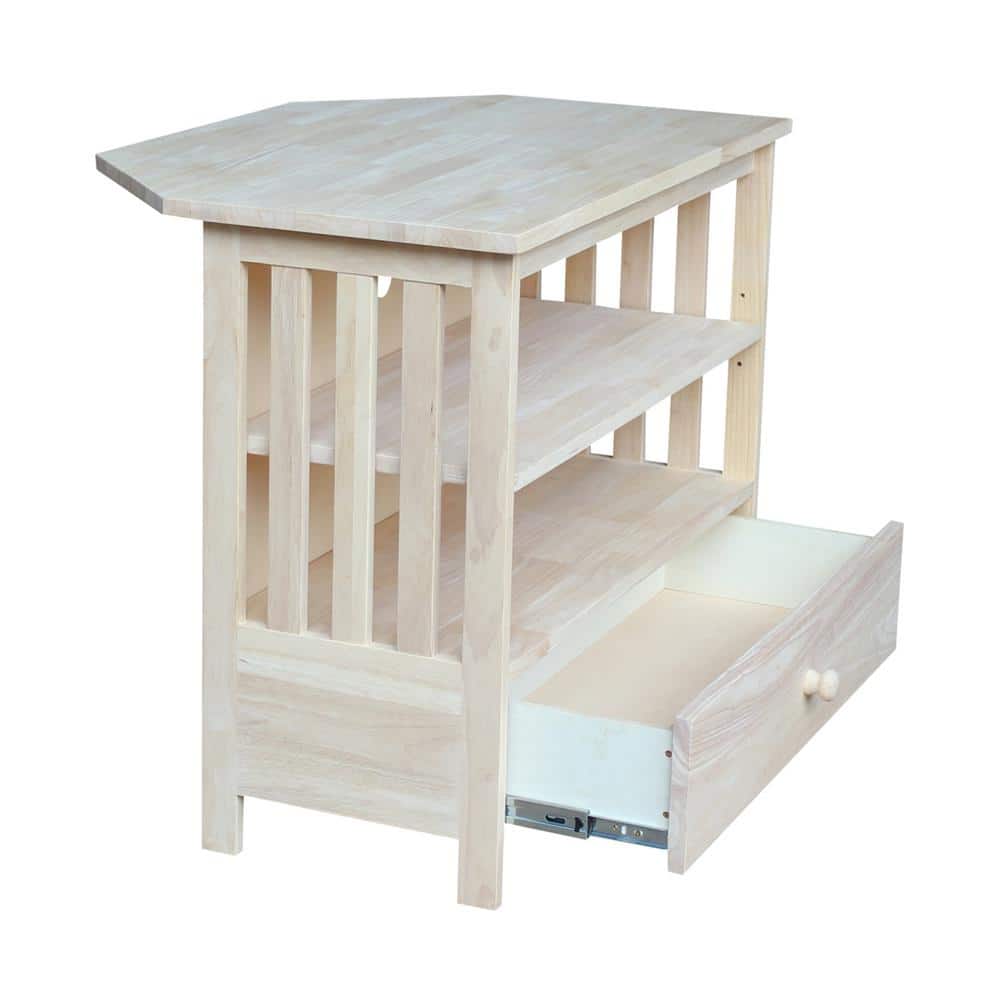 Solid Wood Unfinished Mission Corner TV Stand, 38"