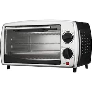 700 W Silver 4-Slice Toaster Oven and Broiler