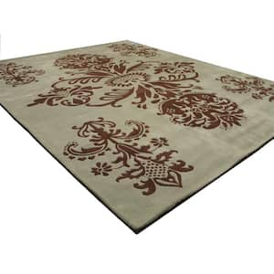 Green Hand-Tufted Wool/Viscose Contemporary Ladan Rug, 8' 9 x 11' 9, Area Rug