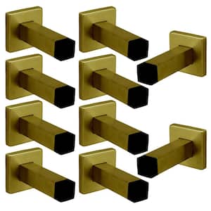 DSIX 3-5/32 in. L, 3/4 in. Dia Satin Brass PVD Stainless Steel Square Wall Mount Door Stop (10-Pack)