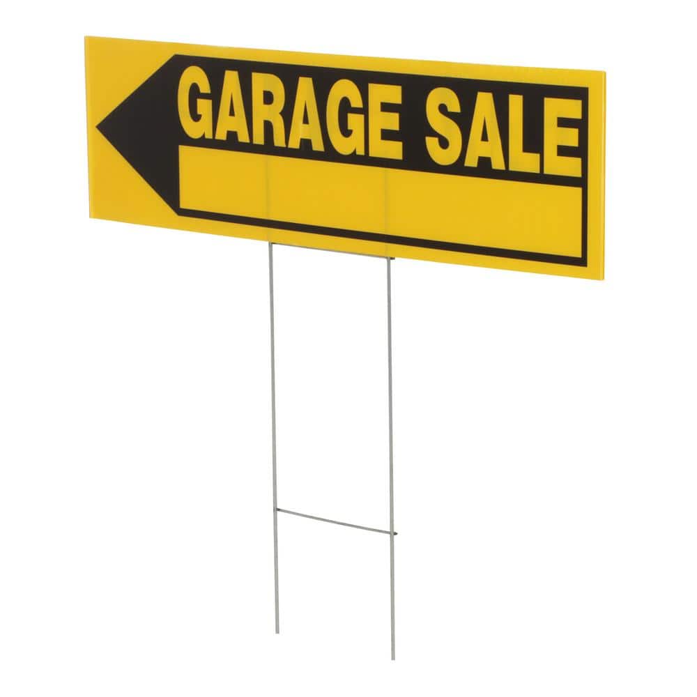 Home depot garage sale sign with stake