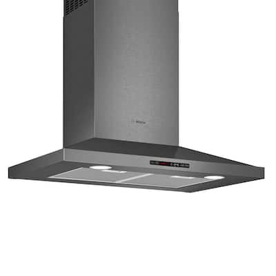 800 Series 30 in. Pyramid Style Canopy Range Hood with Lights in Black Stainless Steel