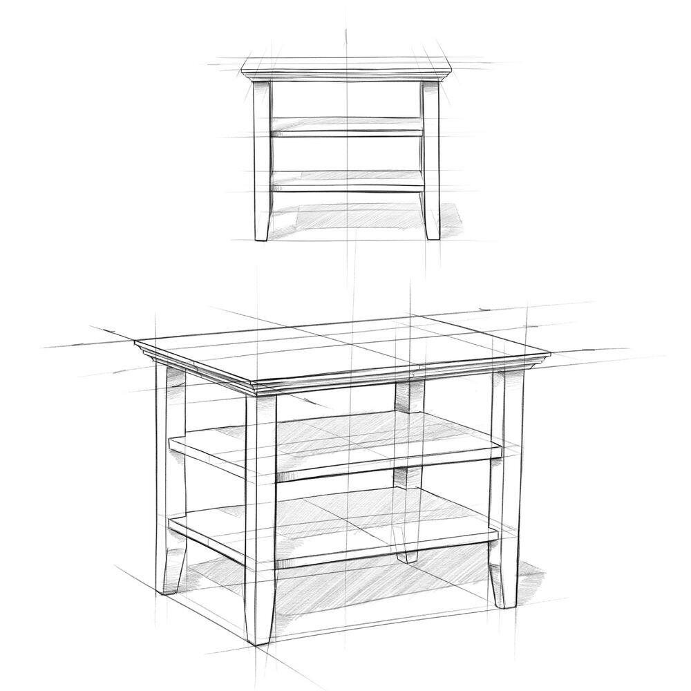 Acadian Solid Wood 14" Black Rectangular Narrow Side Table