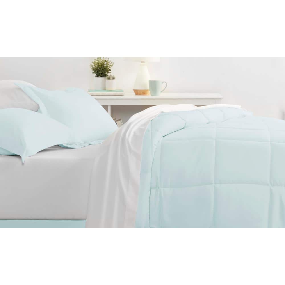 Aqua Blue Full Size Microfiber Bed in a Bag Set
