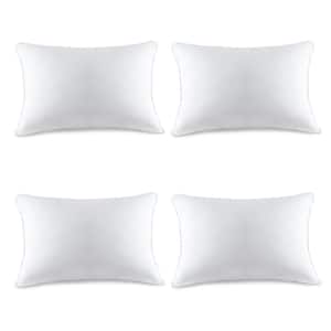 A1HC Hypoallergenic Extra Filled Down Alternative 12 in. x 20 in. Throw Pillow Insert Set of 4