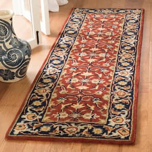 Royalty Rust/Navy 2 ft. x 7 ft. Border Runner Rug