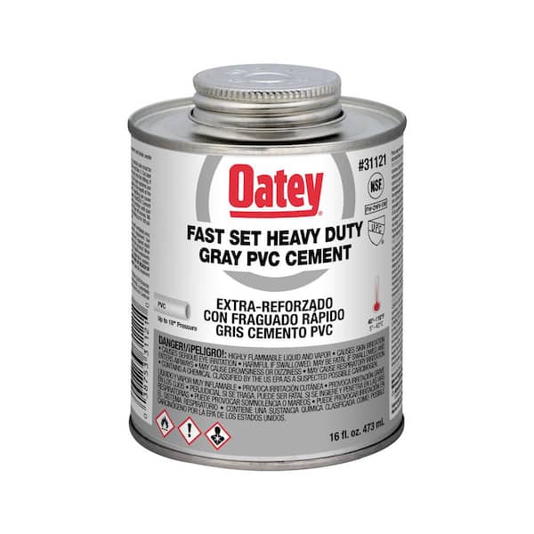 Oatey 16 oz. Gray Heavy-Duty Fast Set PVC Cement