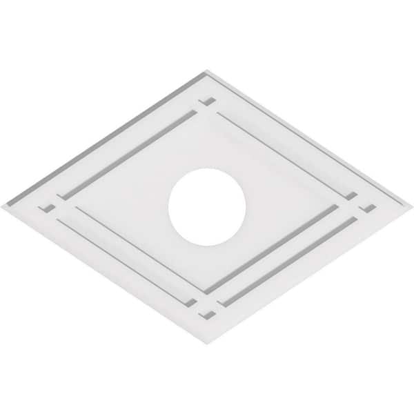 Ekena Millwork 32 in. W x 21-3/8 in. H x 6 in. ID x 1 in. P Diamond Architectural Grade PVC Contemporary Ceiling Medallion