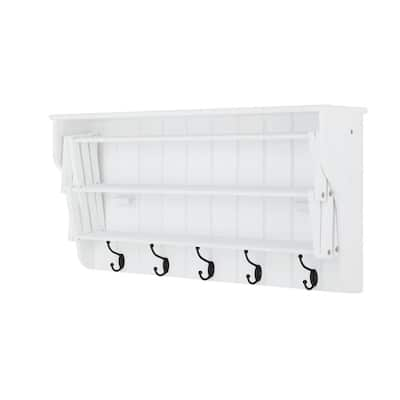 InstaHANGER White ABS Plastic Collapsible Wall Mounted Clothes Hanging  System AH12/M - The Home Depot