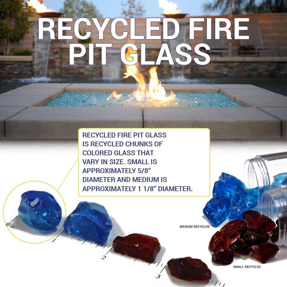 Auburn Recycled Decorative Fire Pit Glass, 10 Pounds