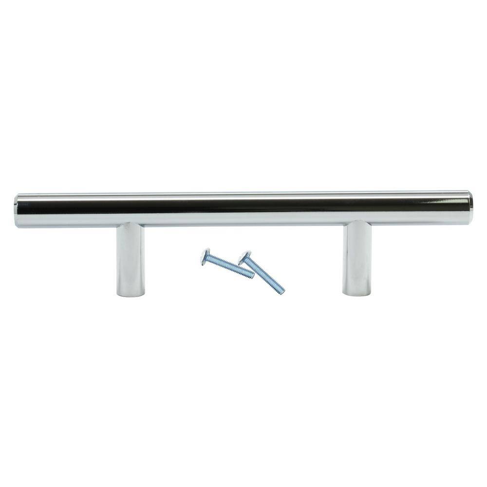 White Kitchen Cabinet Pull Handle P208376CH 10 Pack Sumo 3" Center Chrome