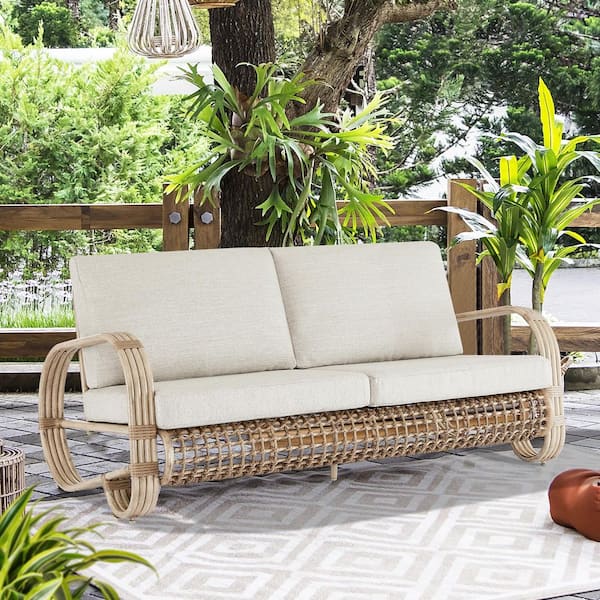 Arsterie 1-Piece Aluminum Patio Outdoor Loveseat Sofa with Cushions