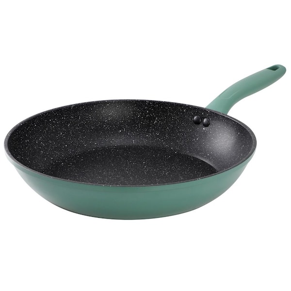 12in Nonstick Aluminum Frying Pan in Green