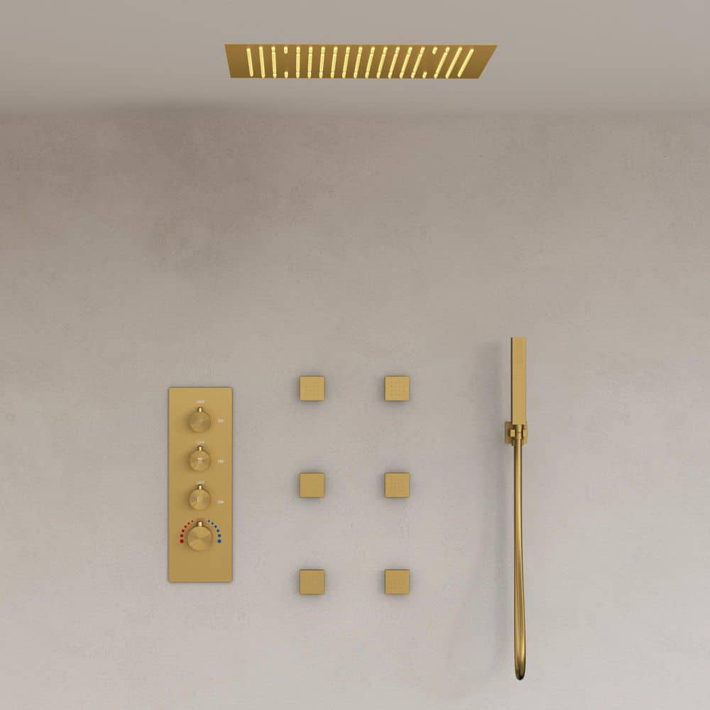 YAWWALK LED Lighting 7-Spray 20 in. Ceiling Mount Dual and