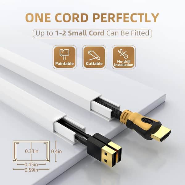Lukyamzn 94 in. L x 0.59 in. W One Cord Hider Covers on Wall