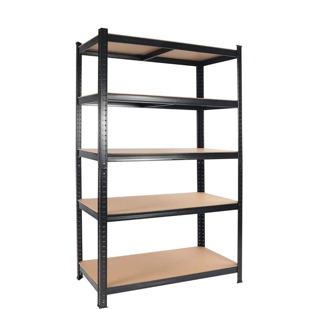 Siavonce 5-Shelf 2000 lbs. Capacity Garage Storage Shelves Pantry Organizer in Black (15.7 in. W x 71 in. H x 35.4 in. D) XMJ-137550