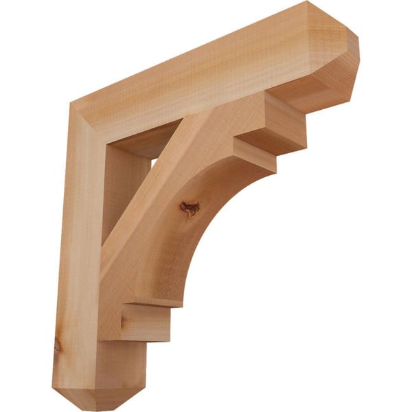 Ekena Millwork 3.5 in. x 20 in. x 20 in. Western Red Cedar Merced Craftsman Smooth Bracket