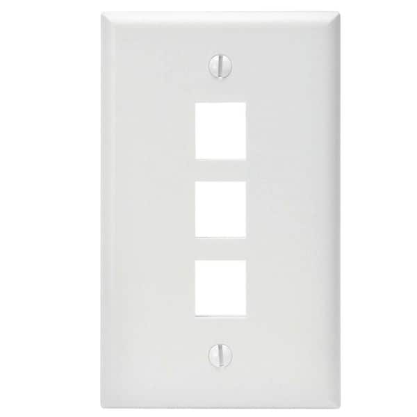 Leviton White 1-Gang Data Jack Wall Plate (1-Pack)