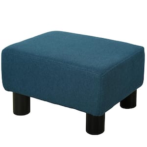 15.75" Dark Blue Bench with Linen Fabric & Lightweight Design
