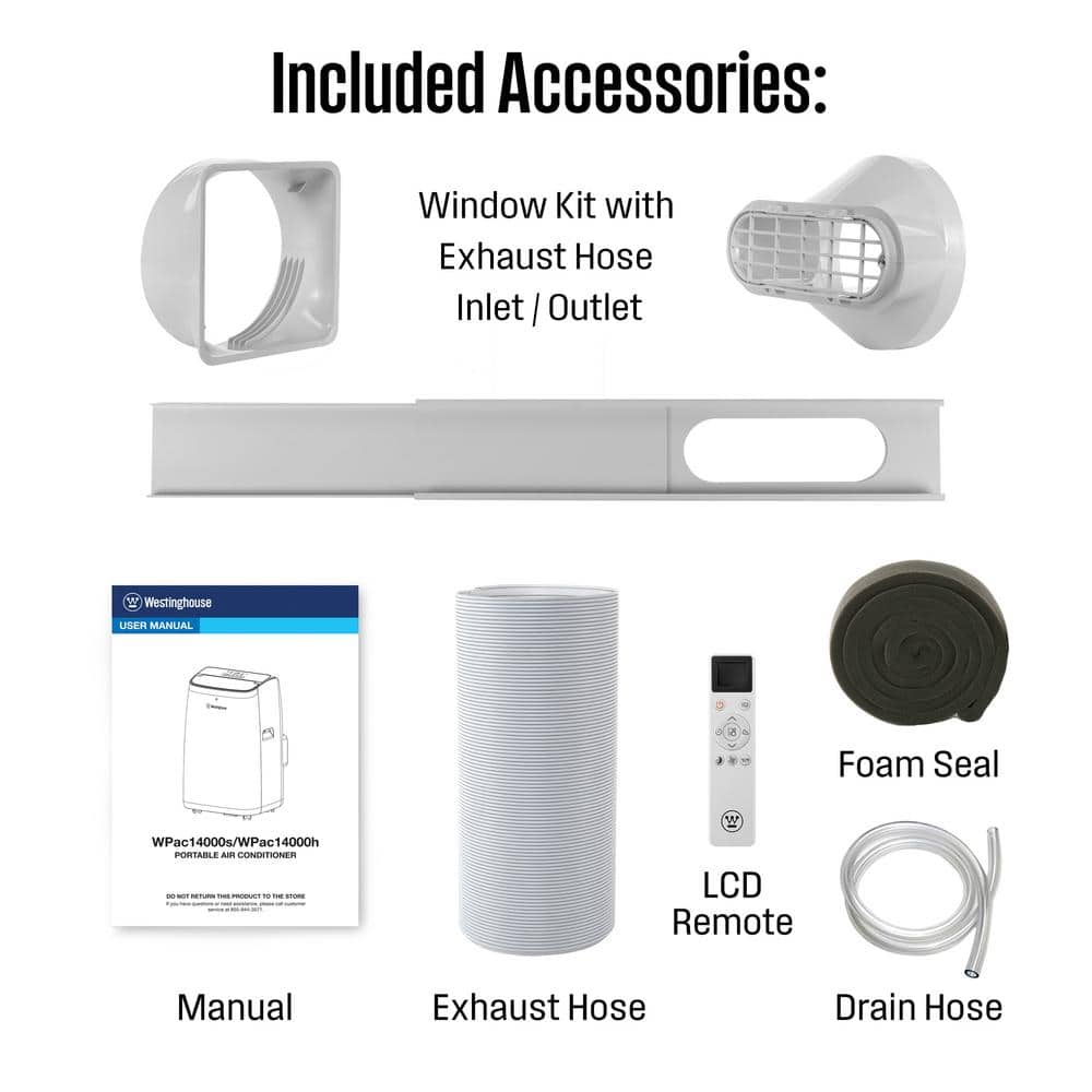 Westinghouse 14,000 BTU White Portable Air Conditioner with Remote and Smart App