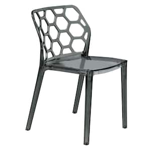 Dynamic Plastic Modern Honey Comb Design Kitchen and Dining Side Chair Transparent Black