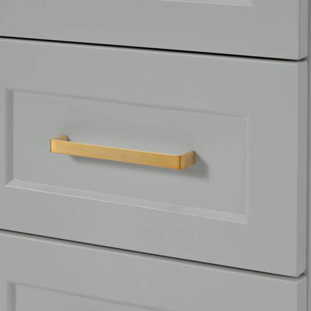 Gray 42'' Freestanding Wood Bathroom Vanity Base with Brass Hardware