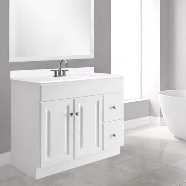 D Unassembled Bath Vanity Cabinet Only, Design House Wyndham 36 In White Bathroom Vanity Cabinet