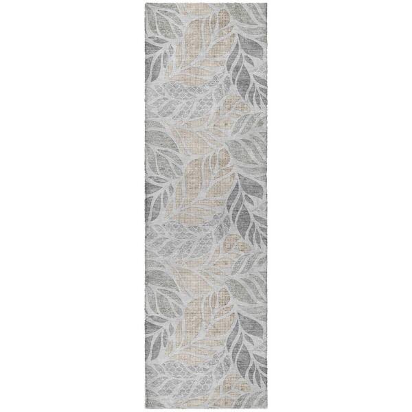 Dream Shag Premium Machine Washable Abstract ADS198 Fog 2 ft. x 7 ft. Runner Rug