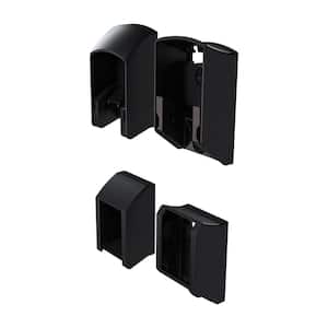 3 in. H x 2 in. W Matte Black Aluminum Deck Railing Stair Bracket Kit for 36 in. high system