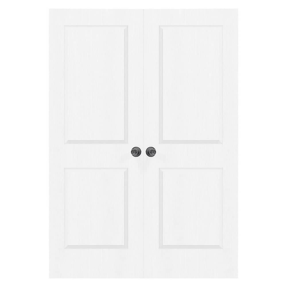 56 in. x 80 in. 2 Panel, Hollow Core, Composite, White Primed, Interior Door Slab with Black Goal Doorknob price history on PriceWatchPro