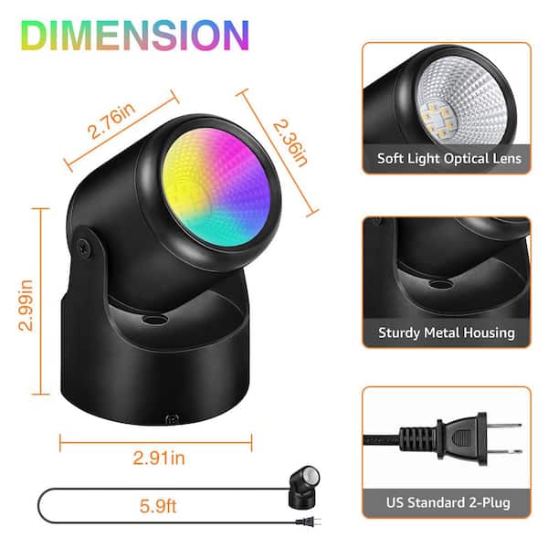 BeamBox Black Plug-In LED Integrated Landscape Flood Light RGBW