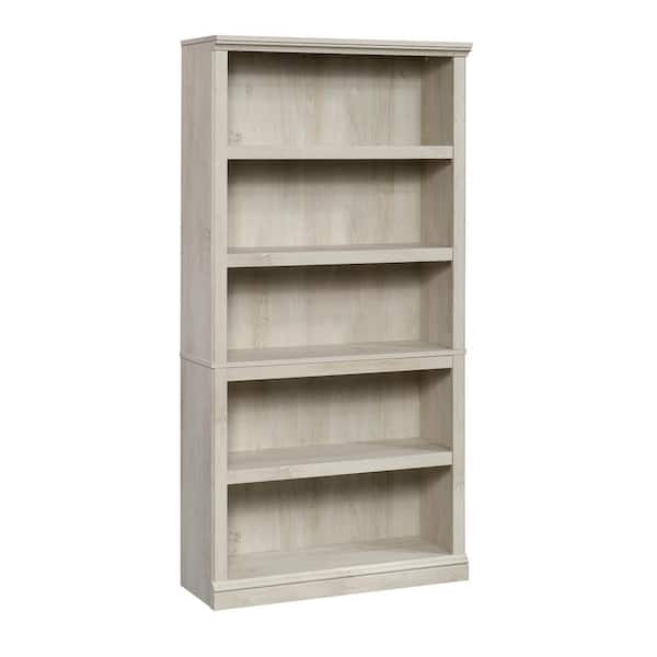 Chestnut Wood 5 Shelf Standard Bookcase, Whitewashed Mango Wood Bookcase