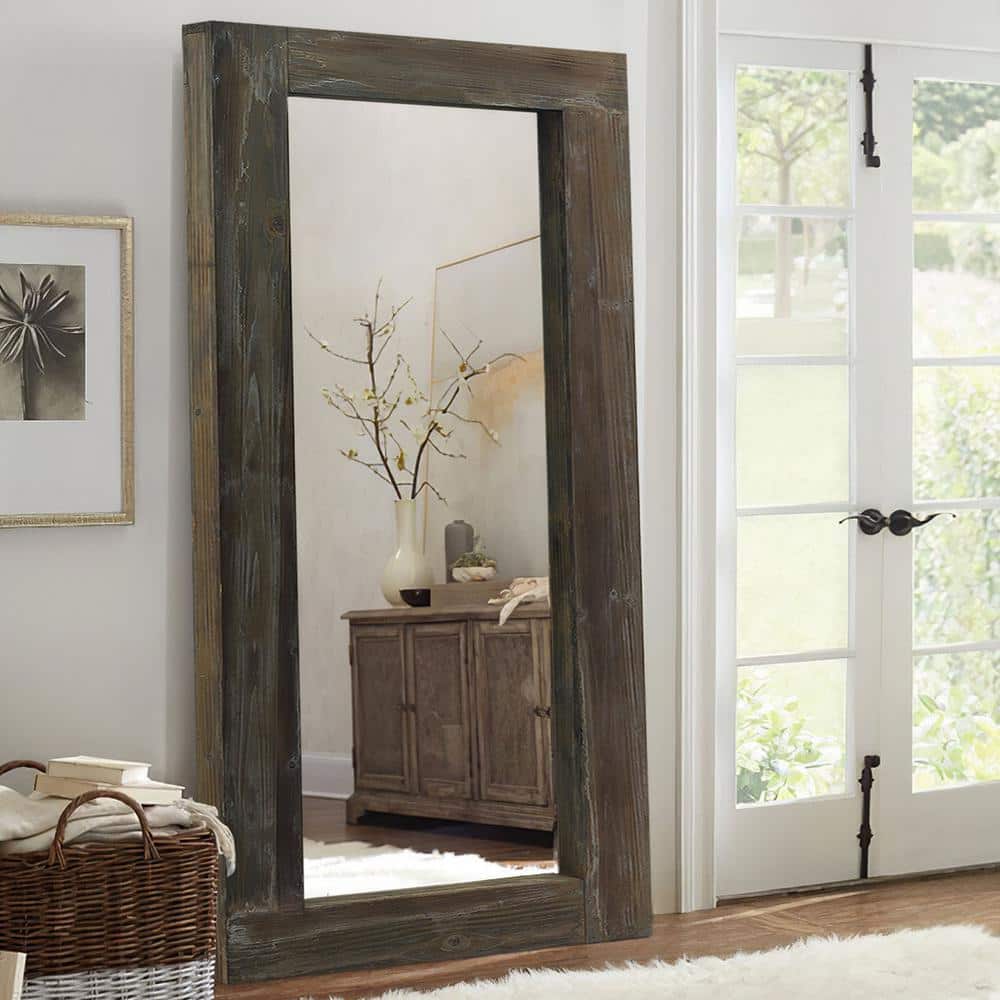Dovelina 71 in. x 31.5 in. Rustic Wooden Rectangle Framed Brown