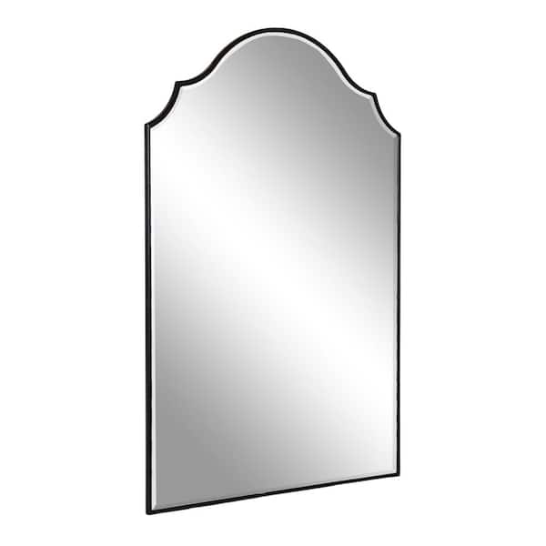 Kate and Laurel Leanna 24.00 in. W x 36.00 in. H Black Arch Glam Framed Decorative Wall Mirror