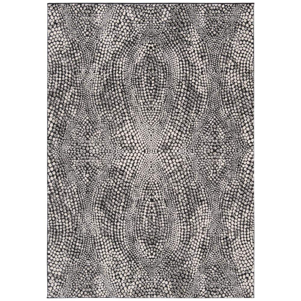Reversible Abstract Synthetic 9' x 12' Rug in Gray