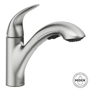 Moen Sombra Single-Handle Pull-Out Kitchen Faucet With Soap Dispenser & Power Clean Spray - Spot Resist Stainless, 87701SRS