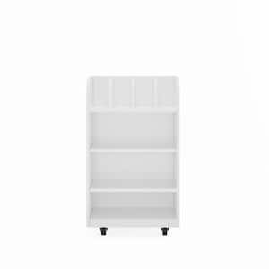 White Kitchen Cart with Open Shelves