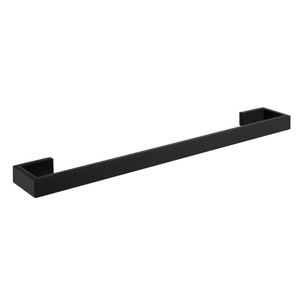 ATKING Bath 24 in. Square Wall Mounted Towel Bar Stainless Steel Towel Hanger in Matte Black